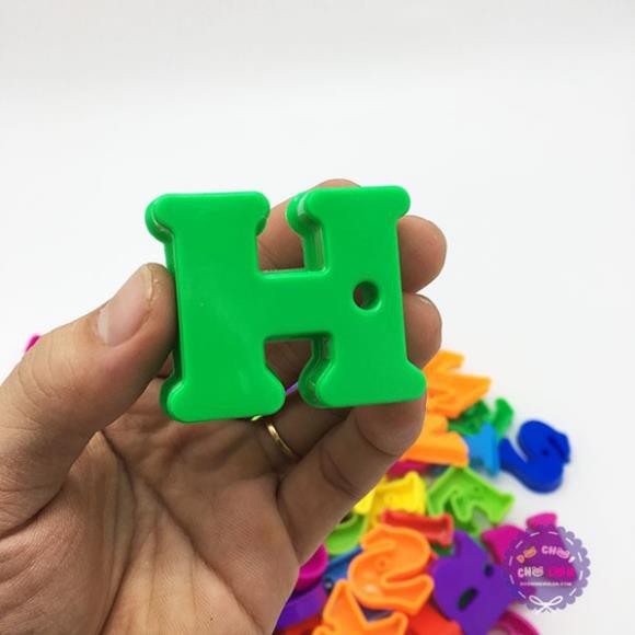 Bộ đồ chơi ráp chữ xâu chuỗi CHỮ CÁI bằng nhựa - xâu hạt luyện vận động tinh