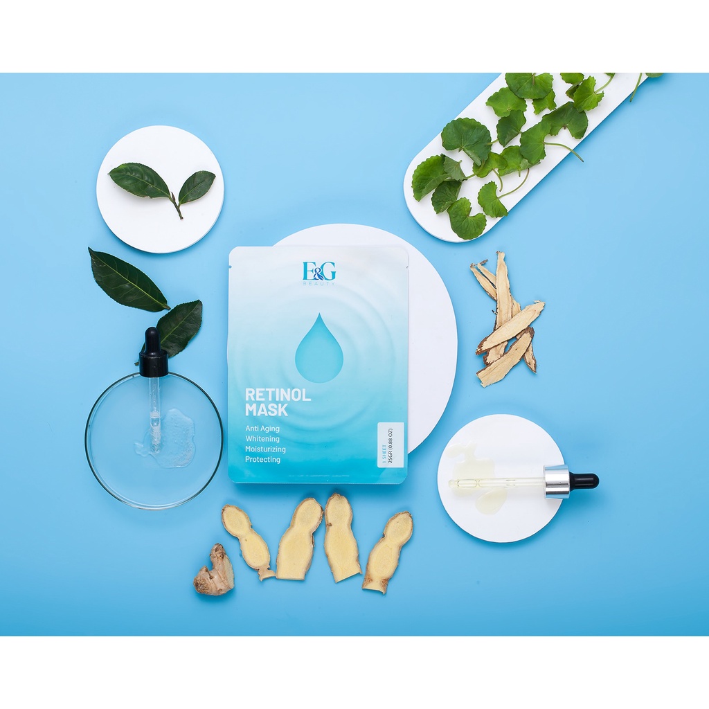 Mặt Nạ Retinol Mask E&G Beauty Hàn Quốc Chính Hãng, Mask Retinol EG Cấp Ẩm Dưỡng Trắng Da