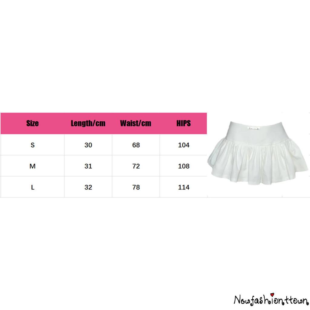 Nfashion-y2k Chân Váy Mini Lưng Cao Xếp Ly Siêu Ngắn Màu Trắng Vintage Hàn Quốc Kawaii Thời Trang Cho Nữ Đi Club Đêm