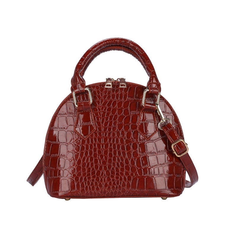 Ielgy Túi Xách Họa Tiết Da Cá Sấu Màu Trơn Phong Cách Phương Tây retro