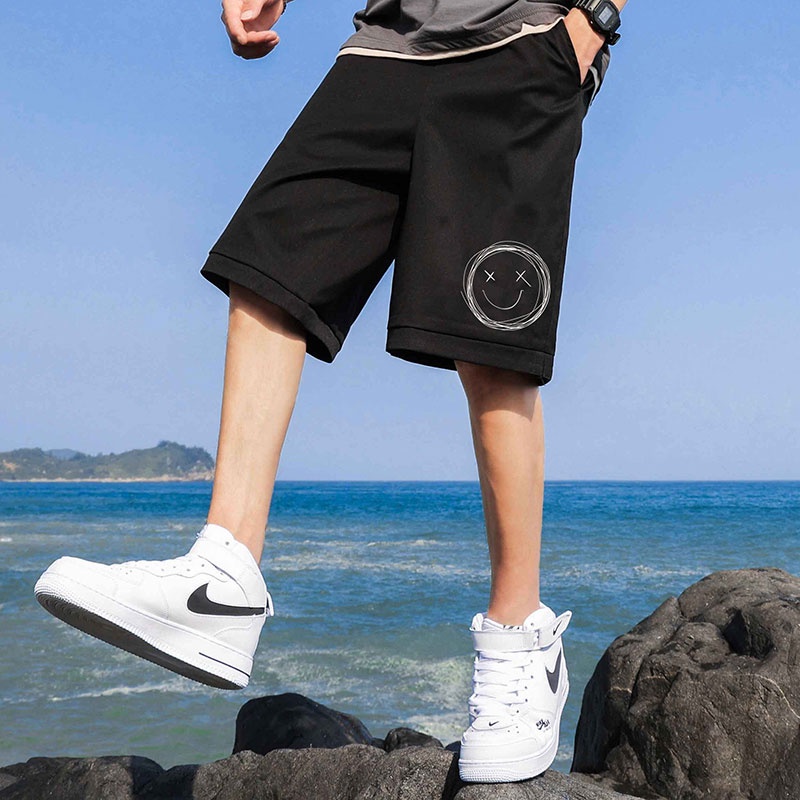 Quần short thể thao ống rộng màu đen thời trang mùa hè cho nam