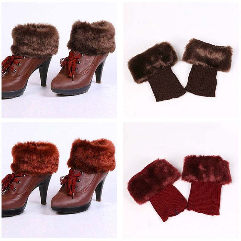 Tất Ống Chân Len Giữ Ấm Phối Lông Thời Trang Cho Nữ Xixi
