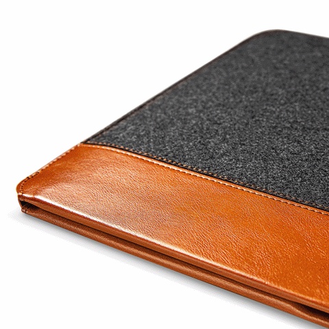 Túi Chống Sốc Laptop Phối Da Cao Cấp Tomtoc Felt &amp; PU Leather Thiết Kế Siêu Mỏng, Sang Trọng Tinh Tế