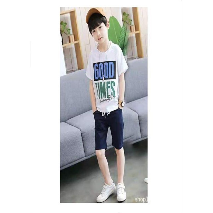 [ xả kho ] EB set bộ GOODTIME dành cho bé trai 18-28kg. Chất liệu cotton, co dãn tốt, thấm hút mồ hôi.