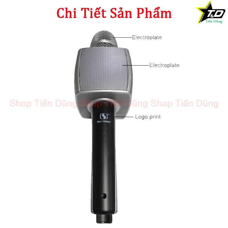 Mic bluetooth karaoke YS98 kèm 1 micro cầm tay có thể hát song ca cùng lúc âm thanh giả giọng