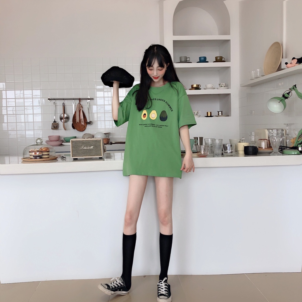 Áo thun nam nữ phông rộng tay lỡ quả bơ