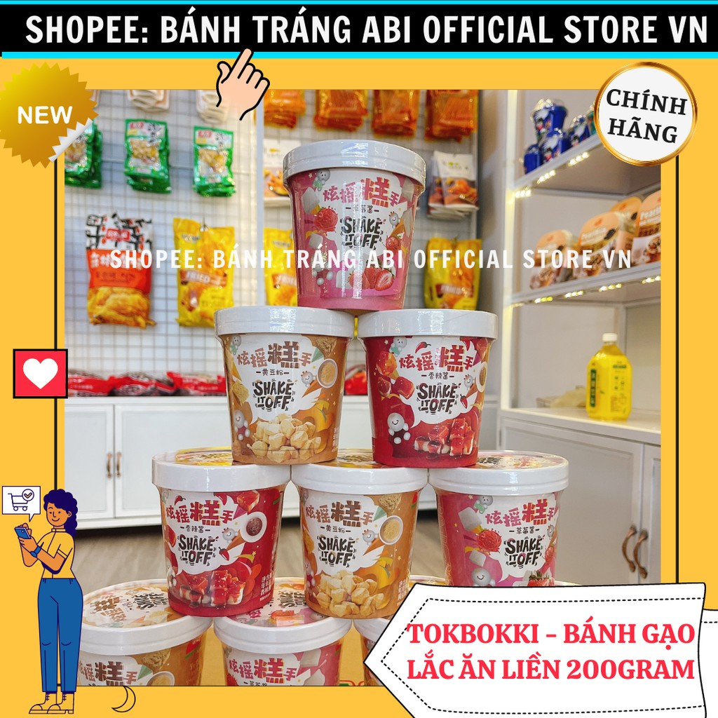 BÁNH GẠO TOKBOKKI LẮC SHAKE OFF MIX 3 VỊ ĂN LIỀNCỐC 140g