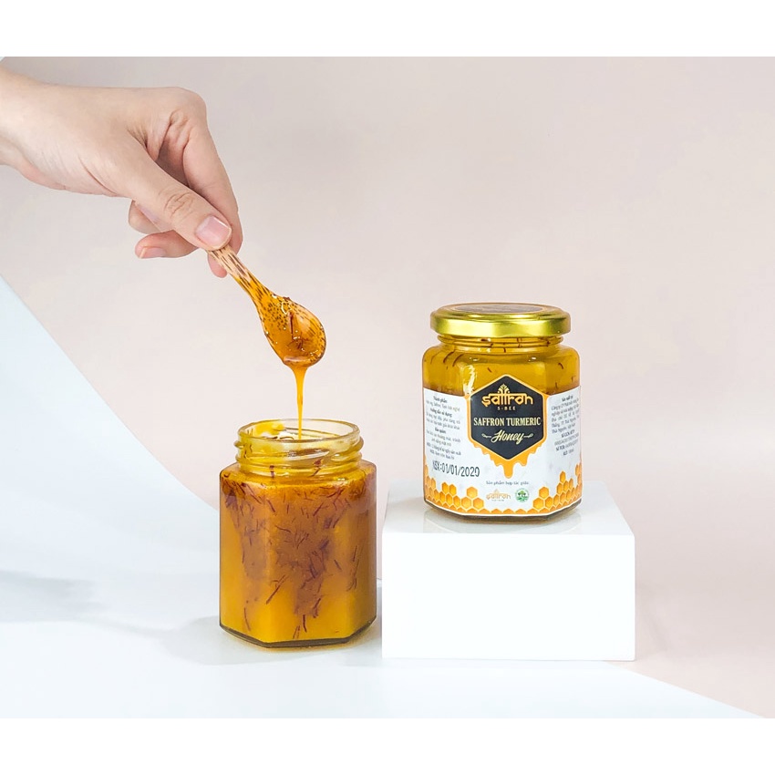 [GIẢM SỐC] - Combo 2 hũ mật ong ngâm saffron và tinh bột nghệ 180ml/hũ