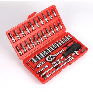 Bộ 46 món tua vít khẩu vặn ốc tuýp cần xiết lực xoay cờ lê sửa chữa đa năng