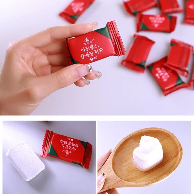 Khăn giấy nén đa năng hình viên kẹo mang đi du lịch tiện dụng (1 viên)
