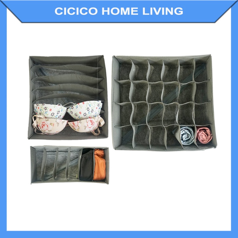 SET 3 hộp đựng đồ lót  chất dầy có thể gấp gọn tiện lợi