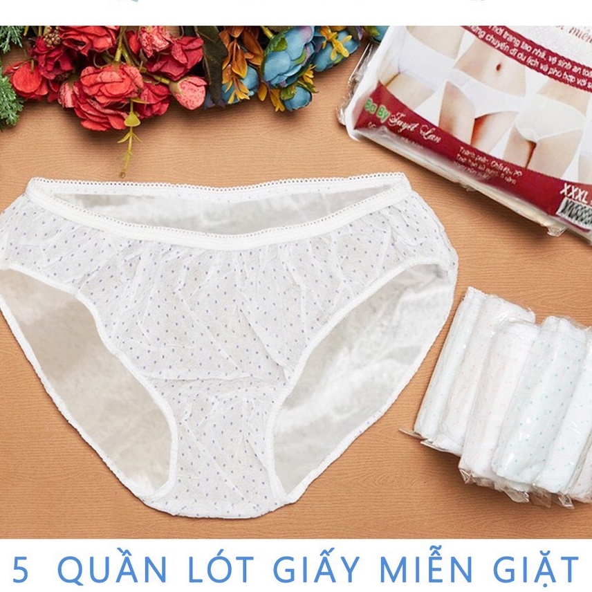 Sét 5 quần lót giấy cao cấp☘️quần lót giấy mẫu mới☘️đồ lót cho bà bầu sau sinh☘️quần lót giấy dùng 1 lần