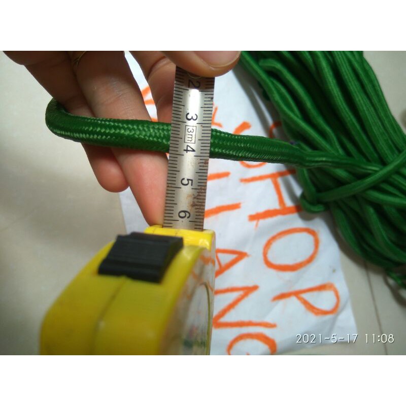 Dây dù tròn màu xanh buộc hàng đường kính 1cm