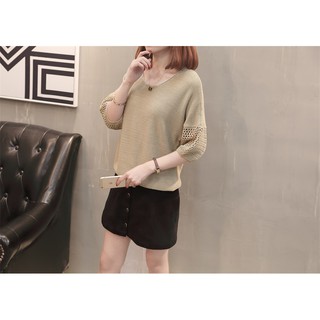 Áo len Hàn Quốc cổ tròn tay lửng