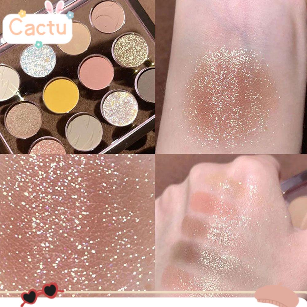 CACTU Women Beauty Eyeshadow Makeup Tools Matte 12 Colors Pearl Waterproof Sweatproof High Gloss Shimmer