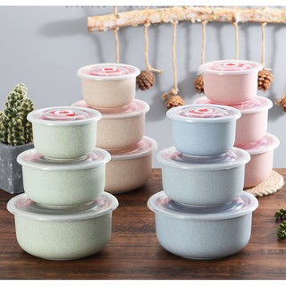 Bộ 3 bát lúa mạch nhẹ bền đẹp có nắp hít chân không