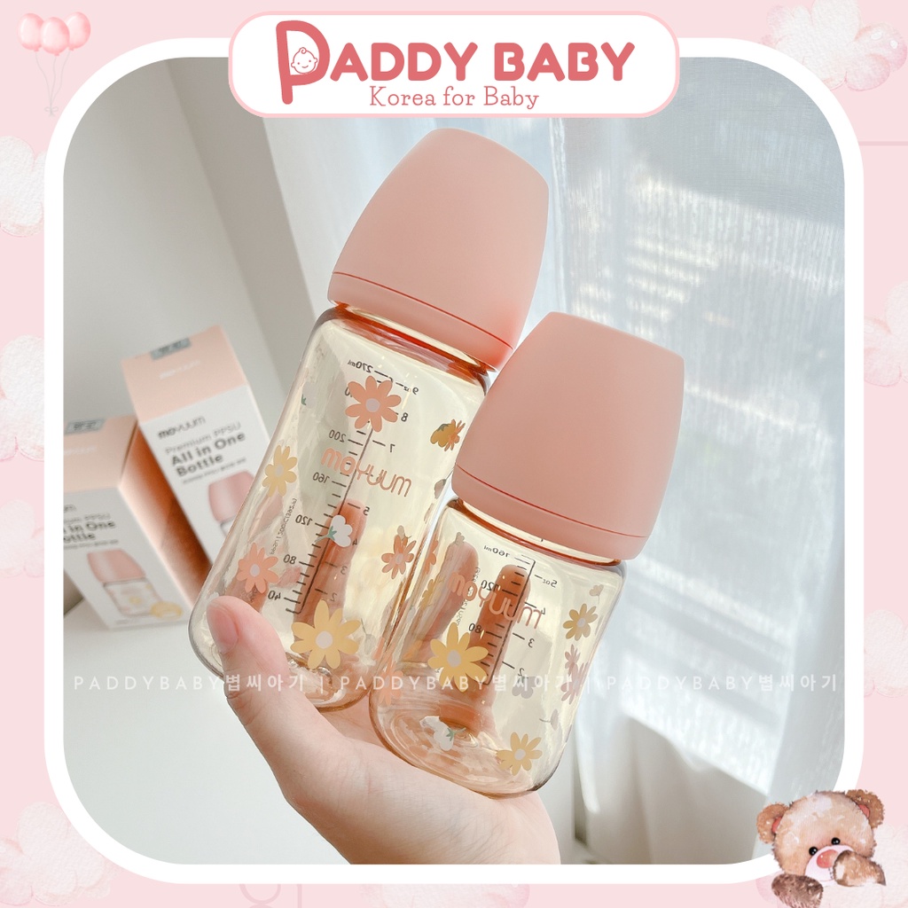 Bình sữa Moyuum bông cúc Hàn Quốc mẫu mới cho bé 170ml 270ml - made in Korea