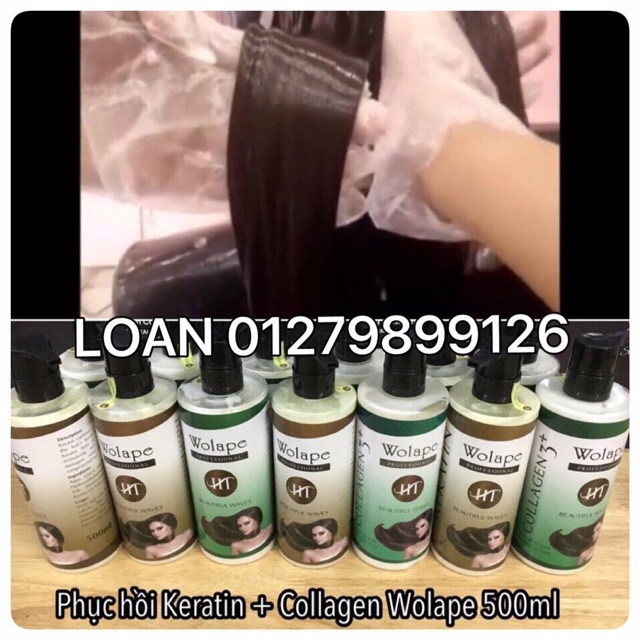 CẶP KERATIN COLLAGEN PHỤC HỒI TÓC WOLAPE 500ml x 2