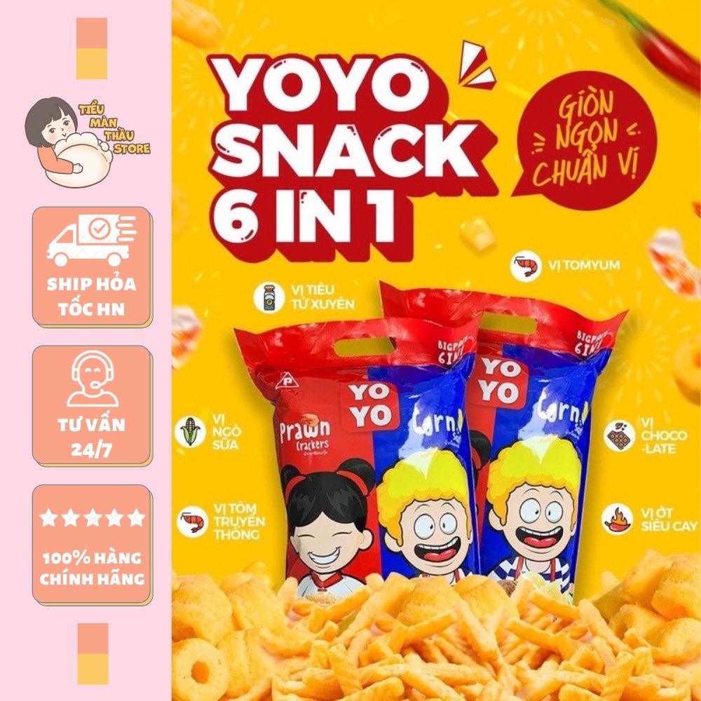 Bim bim khổng lồ Thái Lan Yoyo, snack thái 6 vị độc lạ 600gr - Tiểu Màn Thầu Store