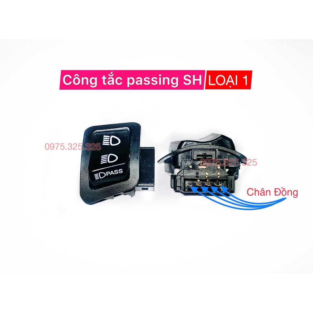 Công tắc passing SH Loại 1 - màu đen - kích thước zin Honda - nút ct pass - seido