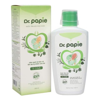 Nước tắm gội thảo dược dr.papie 230ml
