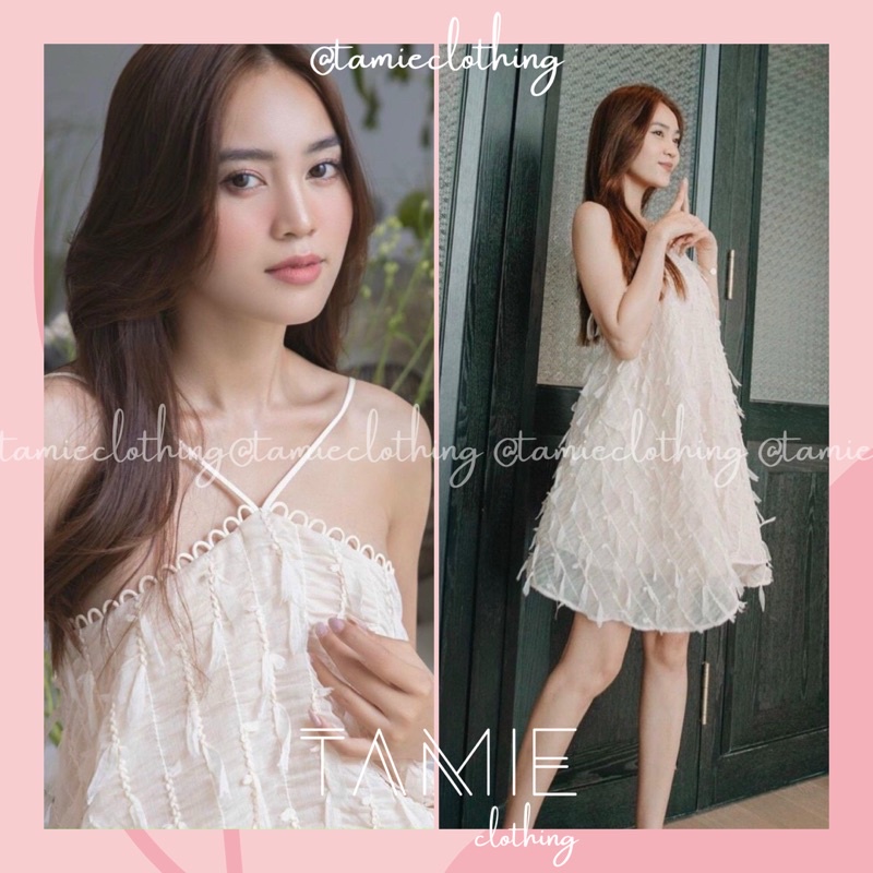 Đầm Hở Lưng LÔNG VŨ Dáng Váy Dây Yếm NDLN TAMIEclothing | BigBuy360 - bigbuy360.vn
