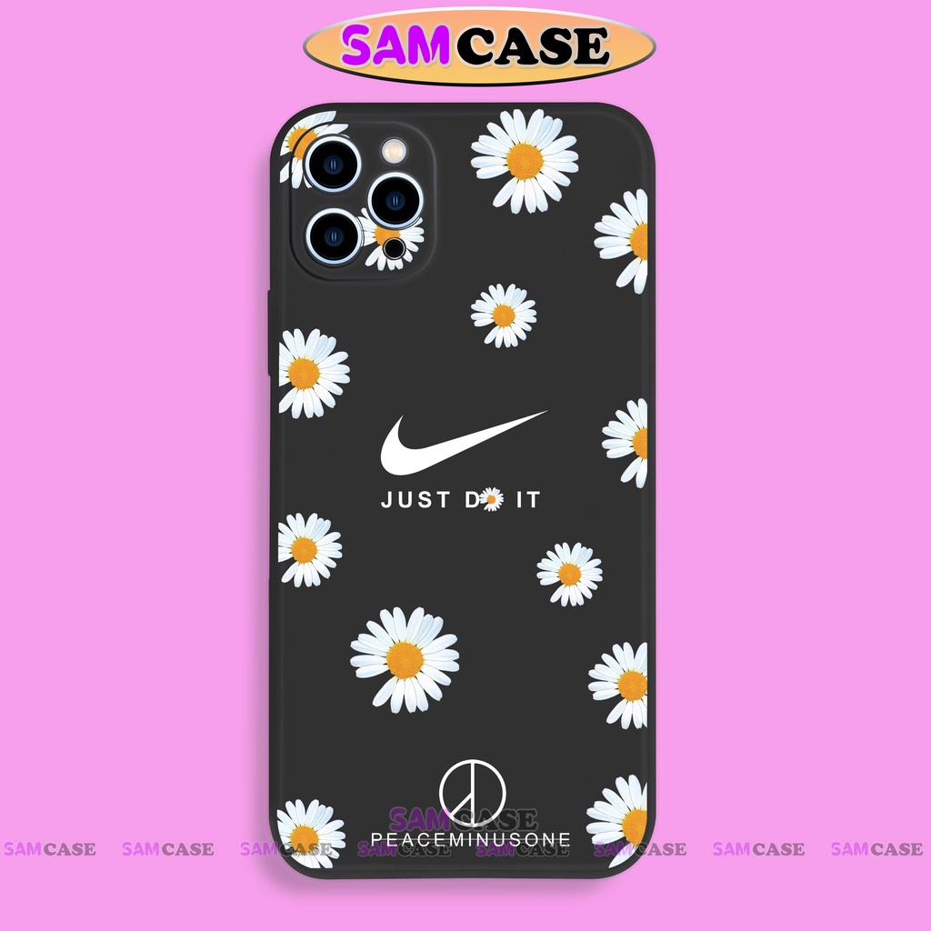 Ốp lưng điện thoại iPhone peaceminusone hoa cúc cạnh viền vuông silicon dẻo ip 6/6s/7/8/X/XS/XR/11/12/13/14 Pro Plus Max