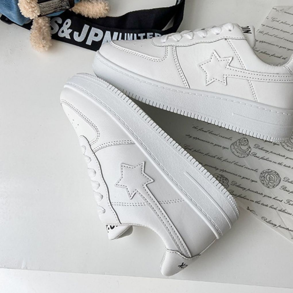 Giày nam nữ thể thao sneaker ngôi sao chất liệu da mềm, đế cao su 3cm siêu êm - Zenb