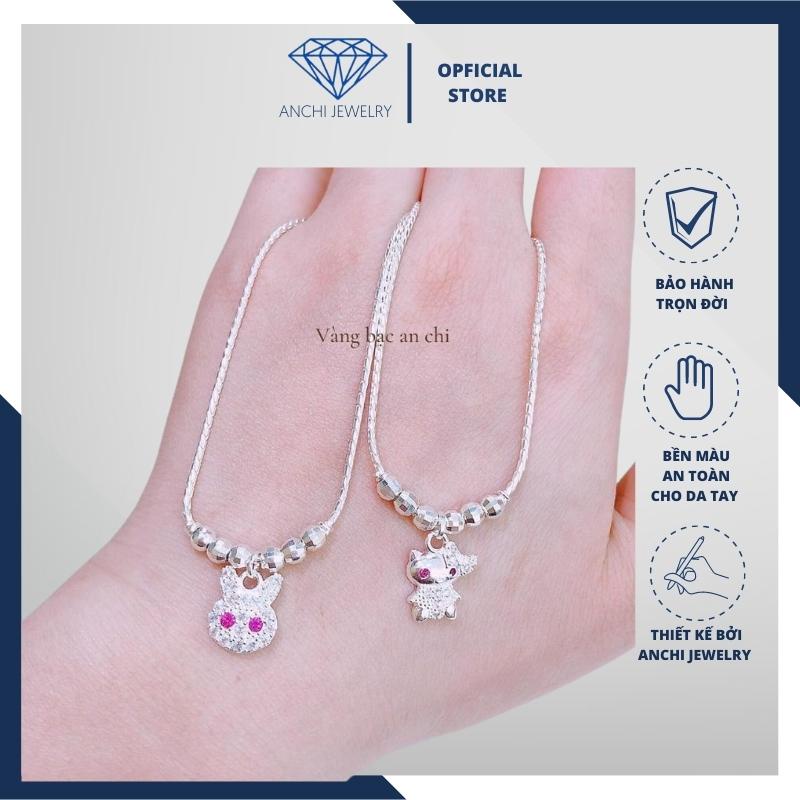 Dây chuyền dâu tây / mèo kitty cho bé yêu, chuẩn bạc ta sáng đẹp không xuống màu, Anchi jewelry