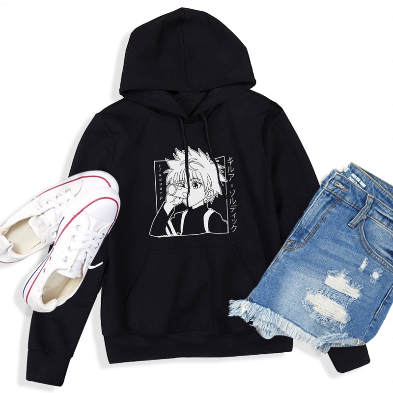 Áo Hoodie Nữ Màu Trắng Đen In Chữ lovvol Hunter x Hunter Thời Trang 2022