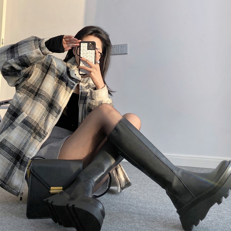 GIÀY BOOST ĐÙI BỐT CAO CỔ ULZZANG BỐT CAO CỔ ANH QUỐC CO DÃN 2 BÊN KHÔNG DÂY