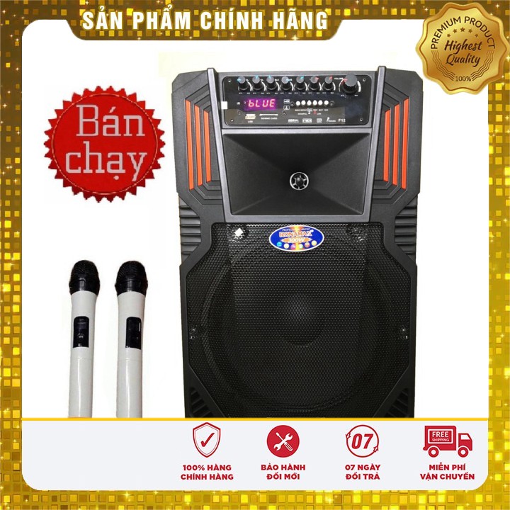 [ HÀNG CHẤT LƯỢNG]  Loa Kéo Di Động Bluetooth Karaoke Ronamax F12 -3 Tấc + Tặng kèm 2 micro ko day - Giá tốt nhất miền n