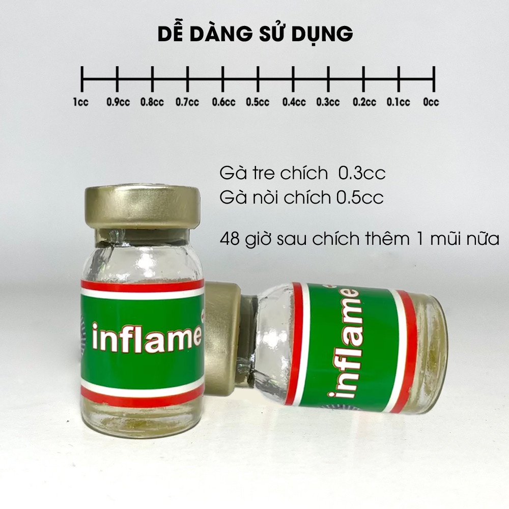 Sản phẩm làm lành tang gà đá Inflame, chai 5ml, nhập khẩu chính hãng Thái Lan