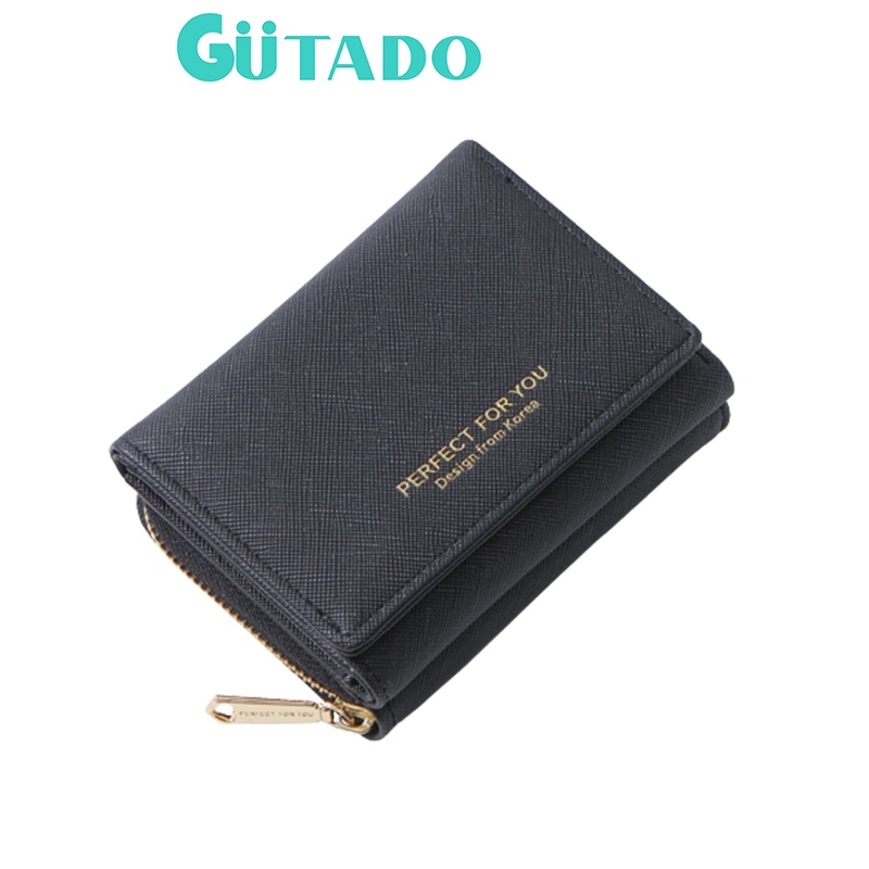Ví Nữ Ngắn Mini Cầm Tay Chính Hãng PERFECT FOR YOU Đựng Tiền Gập 2 Nhỏ Gọn Da Xước Cao Cấp Cực Đẹp PFY04 - GUTADO