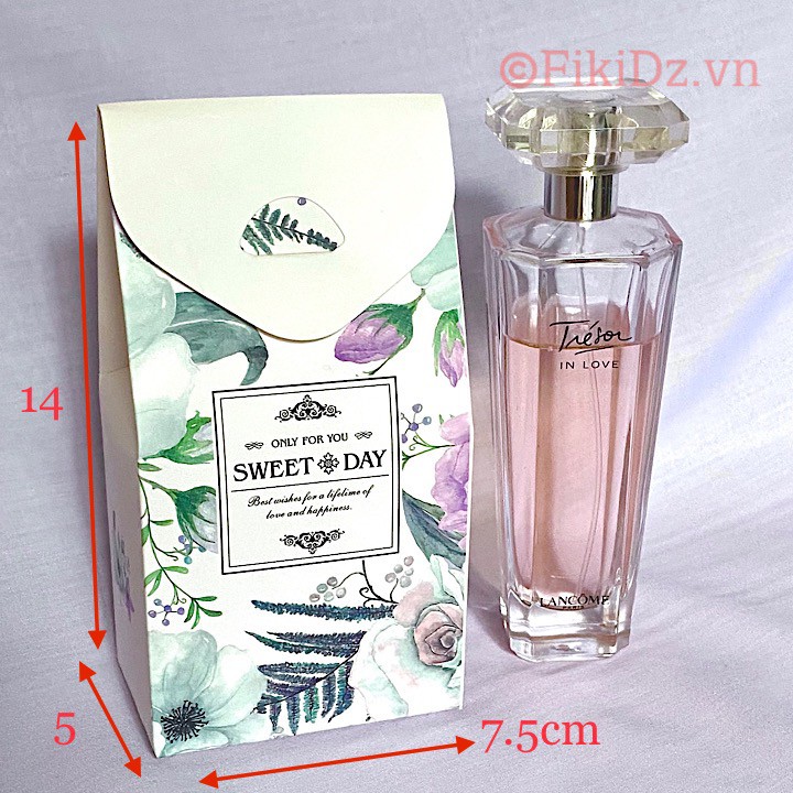 [15*16*6.5] SỈ 24K Set 2 món Hộp quà tặng hộp hoa sáp trà hoa & túi HOA TÍM | BigBuy360 - bigbuy360.vn