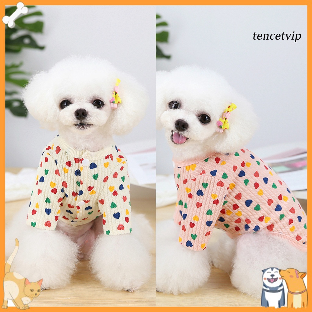Áo cardigan in hình trái tim dễ thương thân thiện với làn da dành cho cún cưng