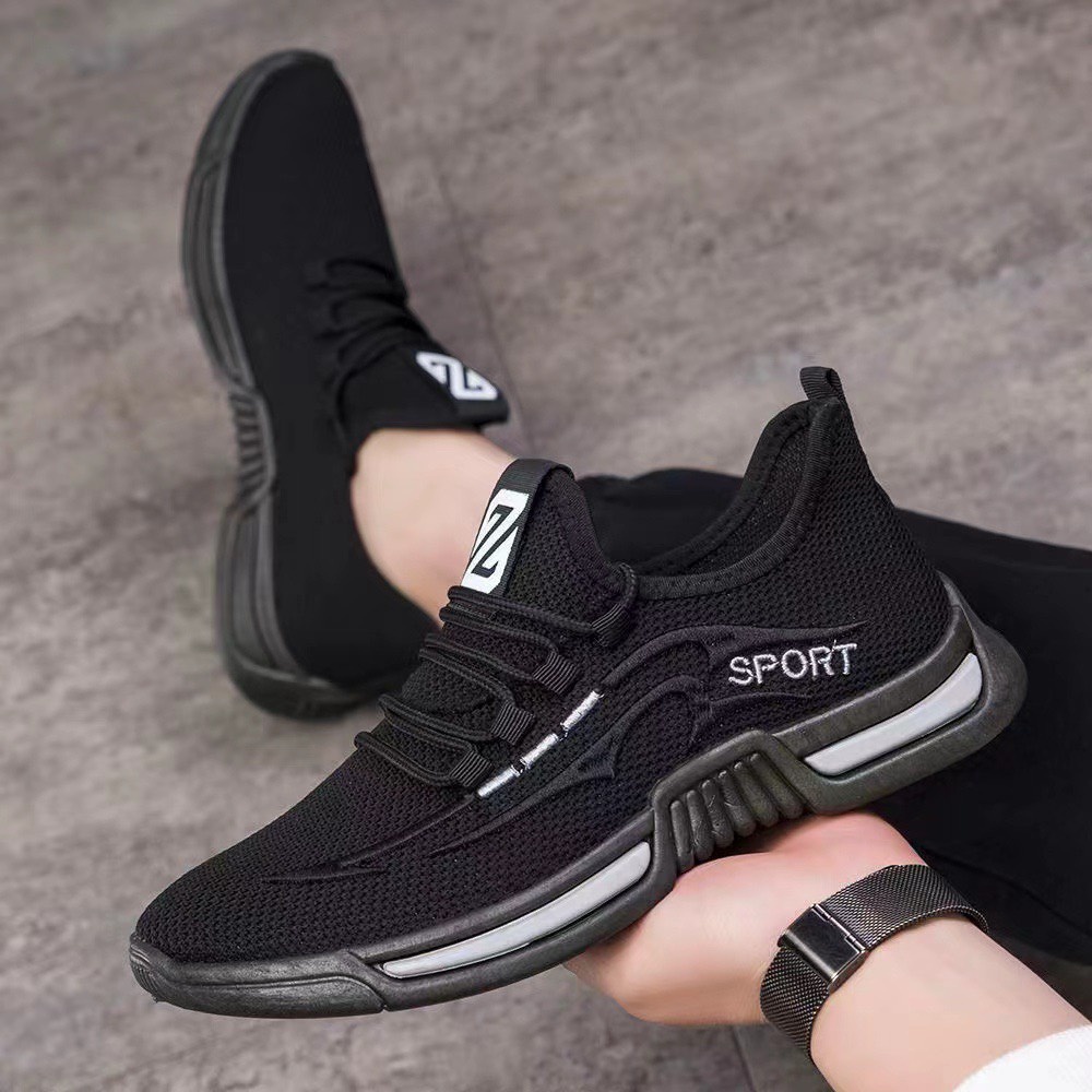 Giày thể thao nam vải lưới Sport đế 2 vạch thoáng khí hàng mới