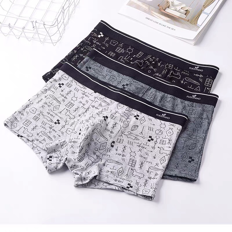 Quần lót đùi bé trai size lớn combo 4 sịp nam size đại quan boxer từ 37-90kg NX04