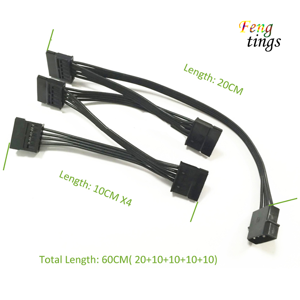 Cáp chia nguồn 4pin 1 sang 5 ide sata 15pin chuyên dụng cho máy tính