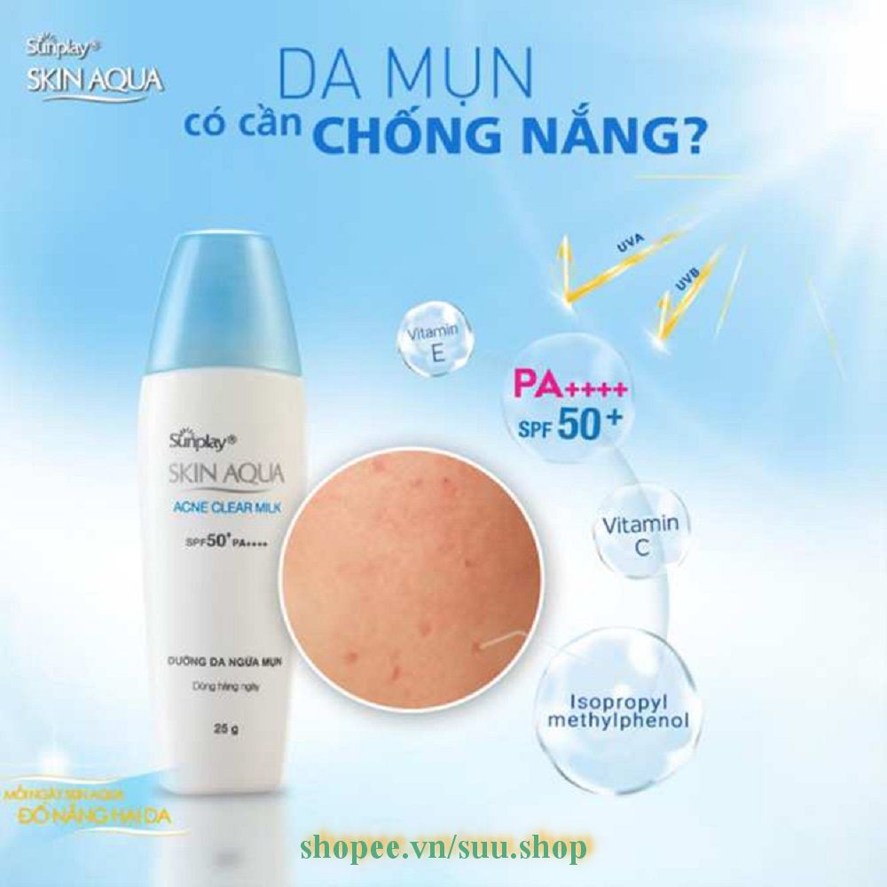 Sữa Chống Nắng 25G Sunplay Skin Aqua Acne Clear SPF 50+ PA++++ Dưỡng Da Ngừa Mụn, suu.shop Cam Kết 100% Chính Hãng. | BigBuy360 - bigbuy360.vn