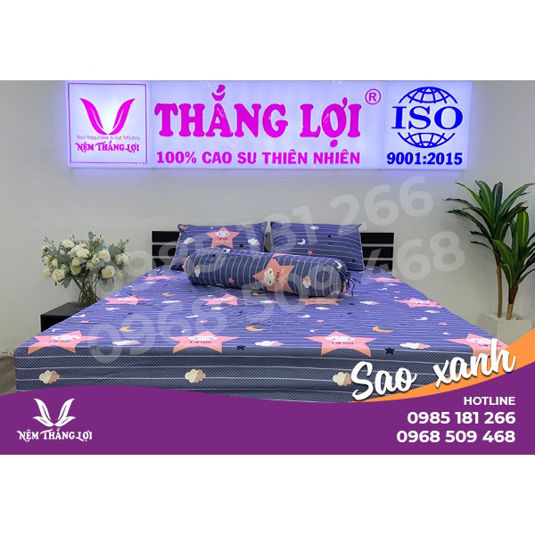 [Ảnh Thật] Sao Xanh - Bộ Drap Cotton 4 món Thắng Lợi Chính Hãng