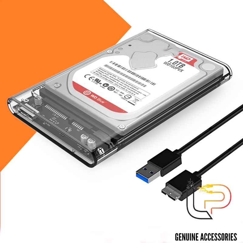 Box gắn HDD Shengwei ZST-1001K Chuẩn Sata 2.5 - Usb 3.0 trong suốt