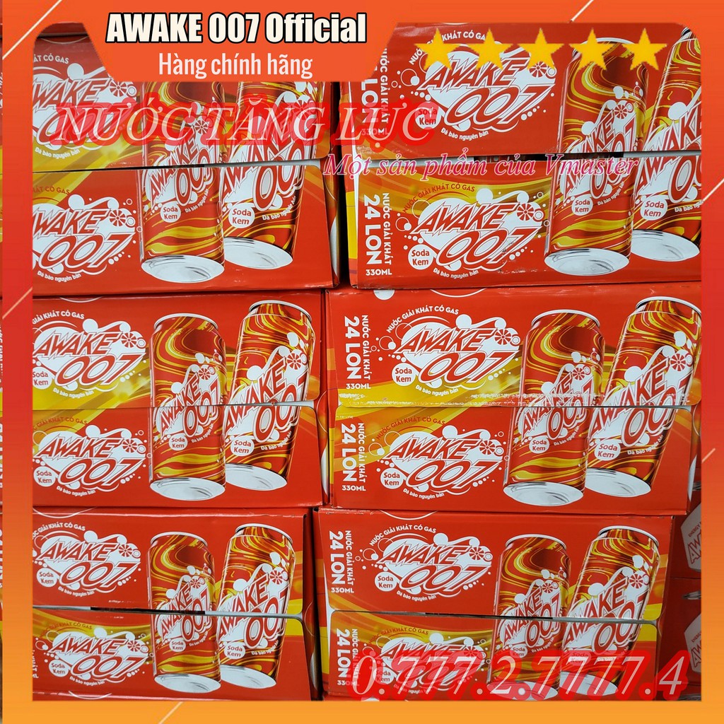 Nước SODA kem AWAKE 007 - 330ml 24 lon