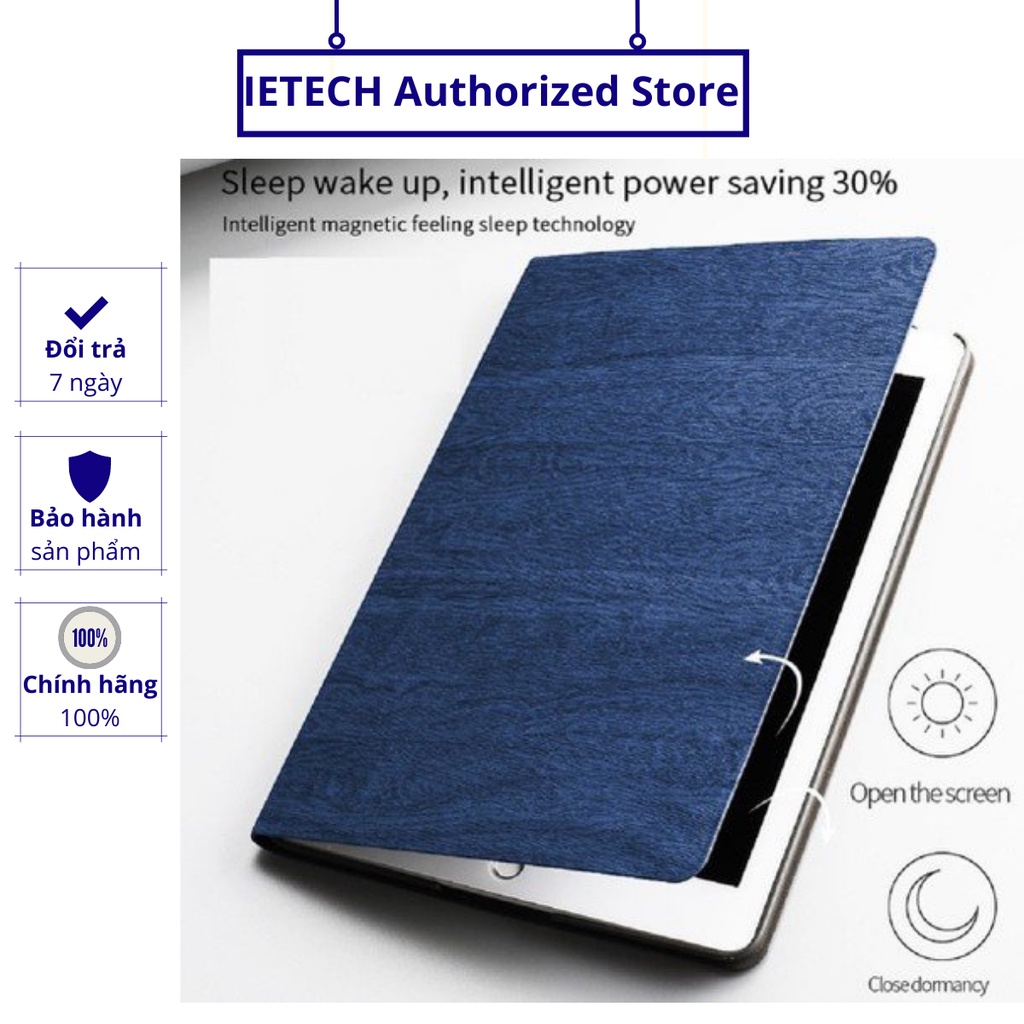Bao Da Vân Gỗ Doanh Nhân Cao Cấp PKCB Dành Cho iPad 10.2 inch Tắt mở màn hình thông minh.
