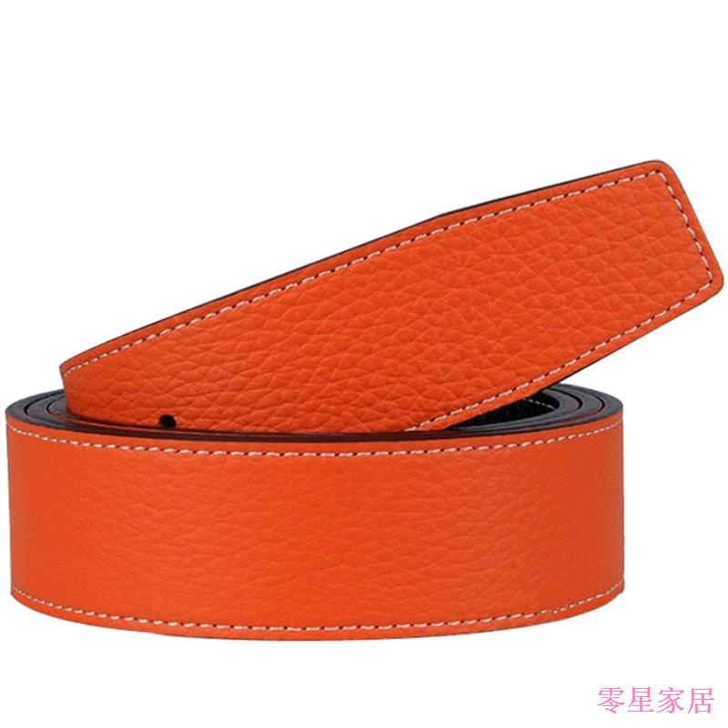 Z Đai Thắt Lưng Không Đầu Khóa Chữ i Đục Lỗ Màu Cam / Trắng Cho Nam