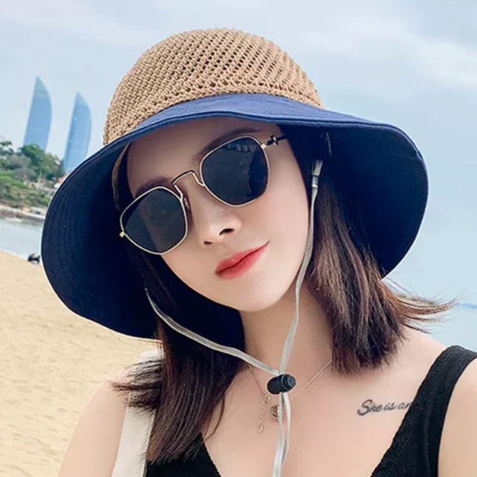 Mũ Tiểu Thư Rộng Vành Đi Biển Thời Trang - Nón Rộng Vành Đính Nơ Siêu Hot 2022 (M6)