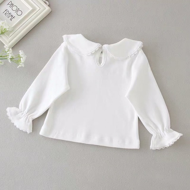 Áo dài tay cổ sen tay bèo cho bé gái sz 1-4 tuổi