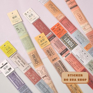 Ticket sticker vé dán retro dài 35cm phong cách vintage châu Âu trang trí phong bì sổ tay