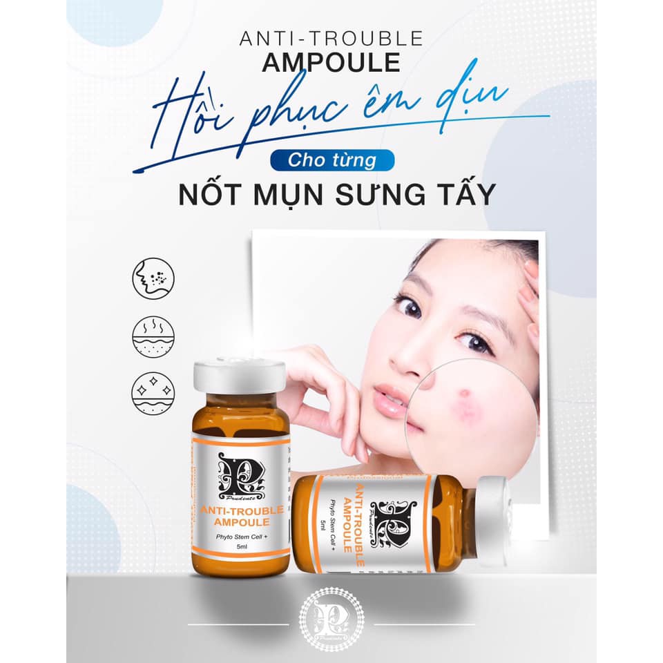 Tinh Chất Giảm Mụn Anti Trouble Ampoule Nuwhite Mibiti Prudente Professional