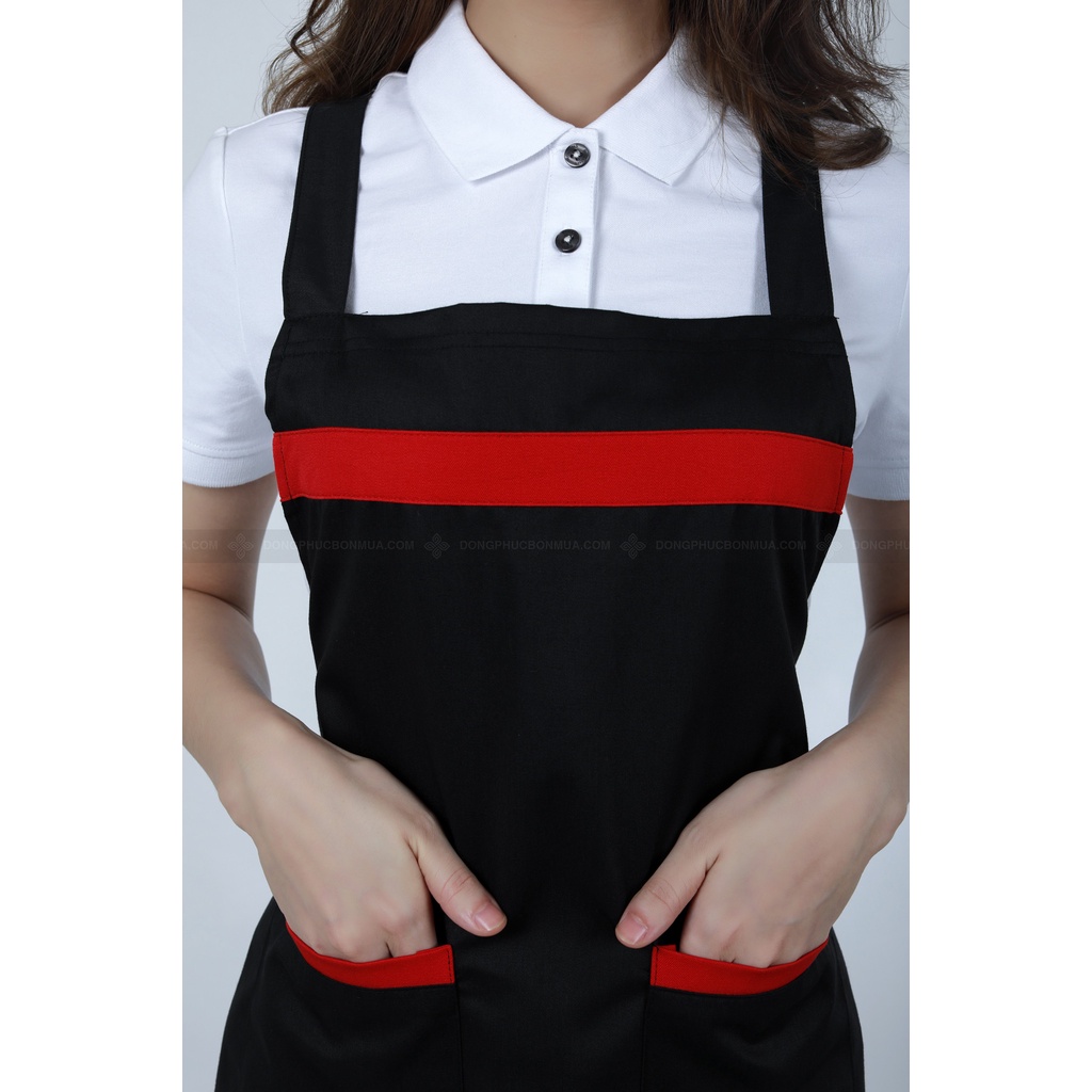 Tạp Dề nấu ăn chất kaki cotton Có thể sử dụng trong quán cà phê nhà bếp ảnh sản phẩm thật TD1.2.06-1